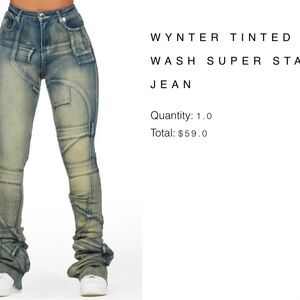 Tinted Wash Straight Leg Jeans